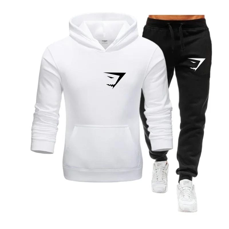 2024 new Autumn Winter Hoodie Sets Men Fashion Fleece Hoodies  + Pants Casual Jogger Suit Tracksuit Sweatshirt  Pullover Suits