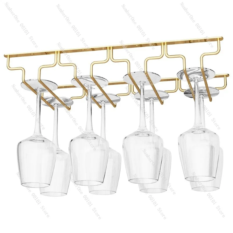 Stainless Steel Wine Glass Hanging Rack,Inverted Cup Holder for Bar Kitchen Use,Space-Saving Home Wine Cabinet Storage Solution