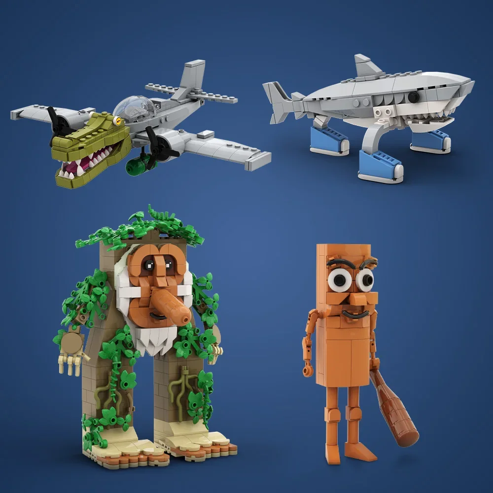 

Gobricks MOC Tung Tung Tung Sahur Наборы строительных блоков AI Brainrot Animals BRR BRR PATAPIM Tralalero Tralala Фигурка Кирпичи Игрушки