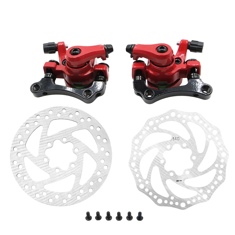 Line Pulling Mechanical Brake Calipers 140MM Brake Disc Rotor For KUGOO M4 and PRO Electric Scooter E-bike Spare Parts