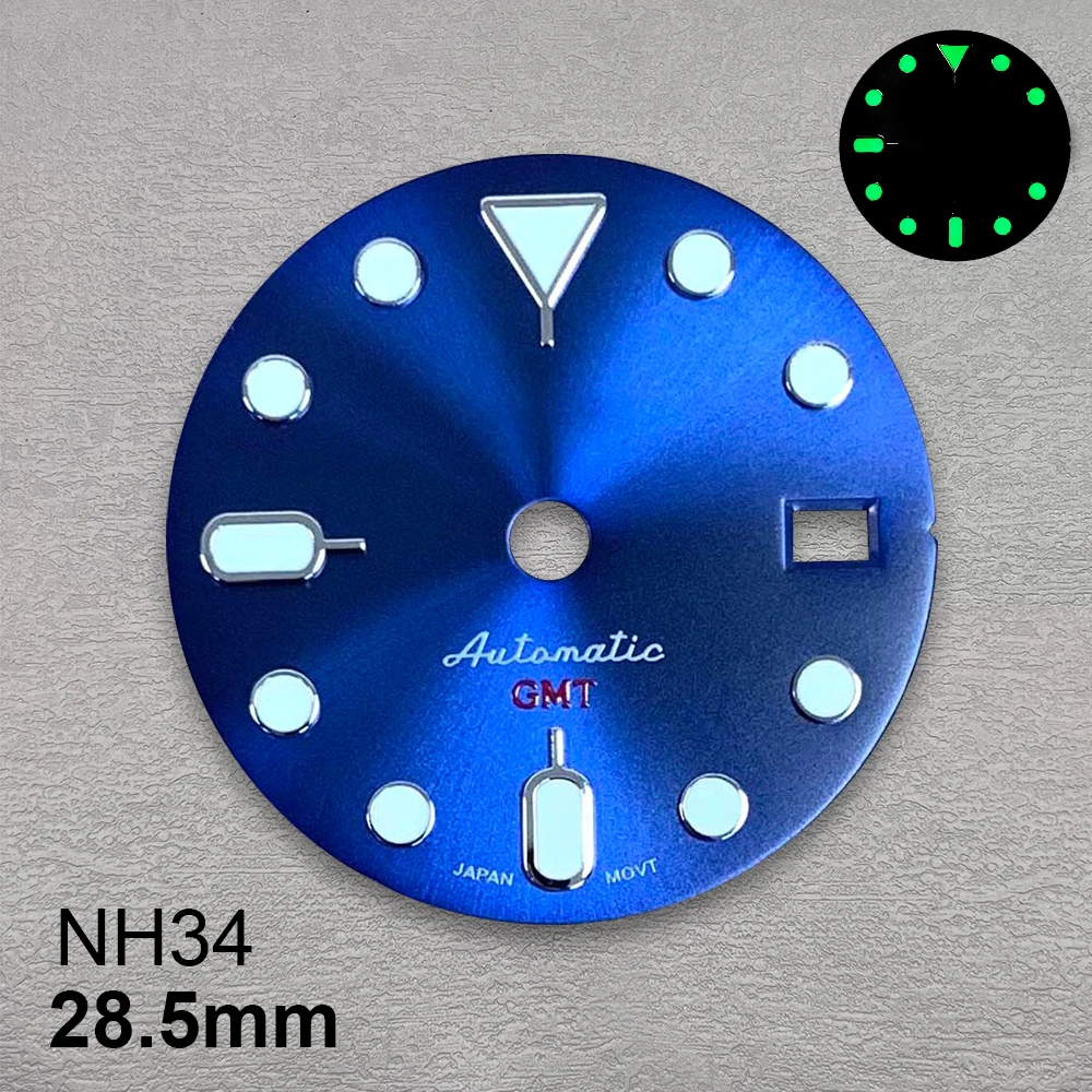 28.5mm S5 Logo SKX007 Dial Suitable For NH34/NH36/4R36 Japanese Movement C3 Strong Green Luminous Watch Modification Accessories