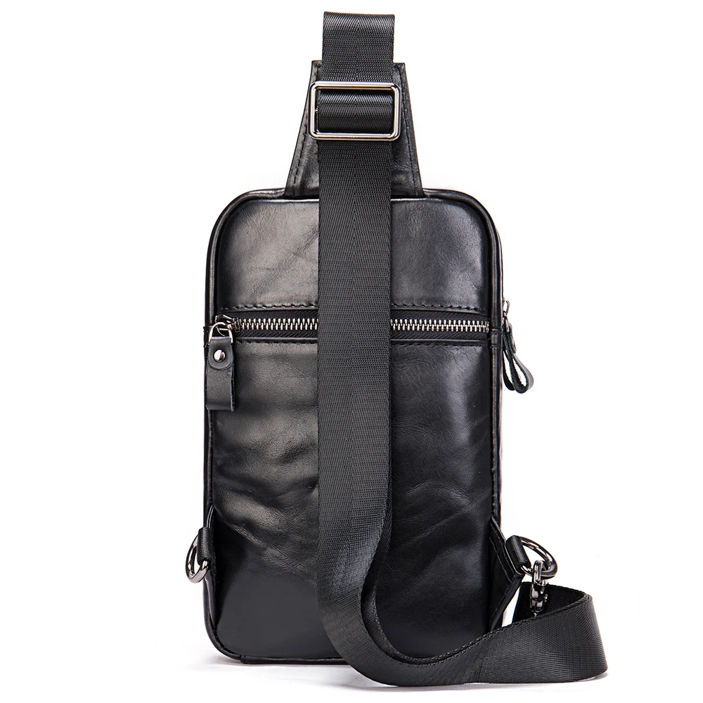 Skórzana torba męska Męska torba na klatkę piersiową typu crossbody Superior Sense Outdoor Torba na ramię Top Layer Cowhide Torba na ramię Torba na klatkę piersiową — zdjęcie 3