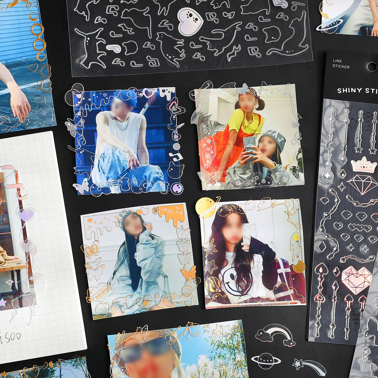 Photo Stickers For Scrapbook Self-Adhesive Stickers Transparent PVC Sticker Star Chaser Self-Adhesive Scrapbooking Decoration