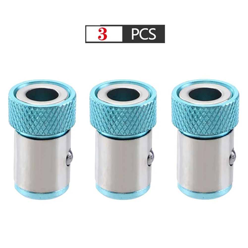 3pcs Magnetic Bit Holder Alloy Electric Magnetic Ring Screwdriver Bit Head Non-slip Strong Magnet Ring Bit Magnetizer