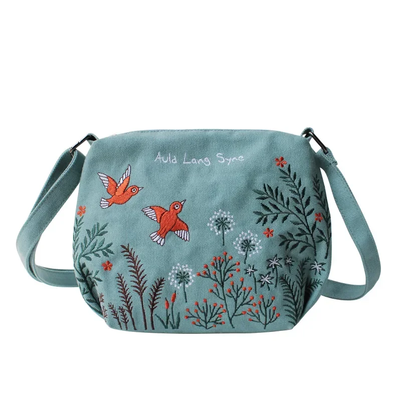 

original Flower messenger bag Women Princess Crossbody Bag Canvas Embroidery Shoulder Bags Girls Handbags Female Casual Purse