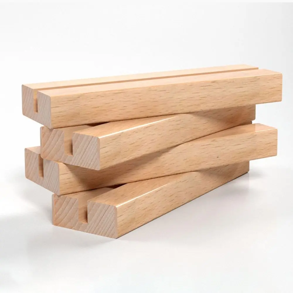 Double Sided Acrylic Sign Holder Table Top Wood Base Bulletin Board Creative Design A4/A5/A6 Size Table Top Display Stand