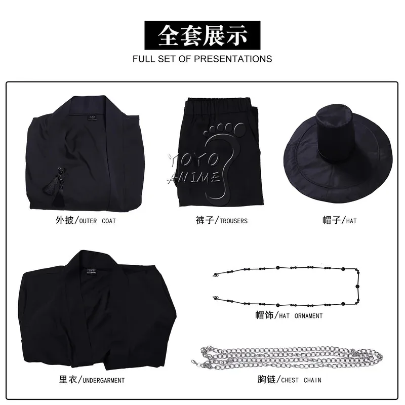 

LQAnime Movie Demon KPOP Saja Boys Jinu Cosplay Costume Your Idol Black Robes Unisex Outfit Halloween Disguise for Adult Outfit