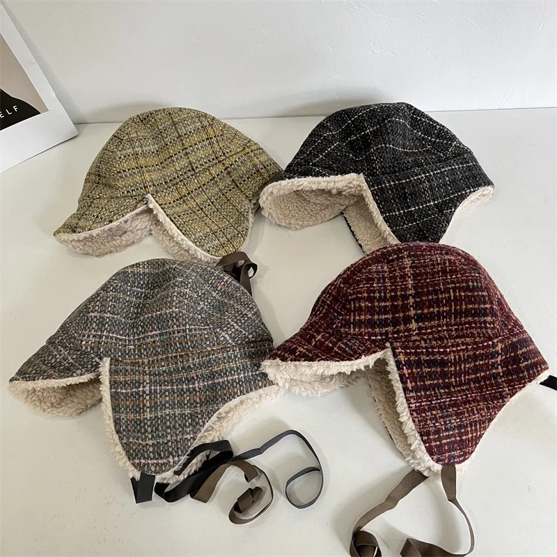 Winter Sherpa Bomber Hat Balaclava Style Double-Sided Trapper Hat for Men Women Warm Fleece Ear Protection Outdoor Fishing