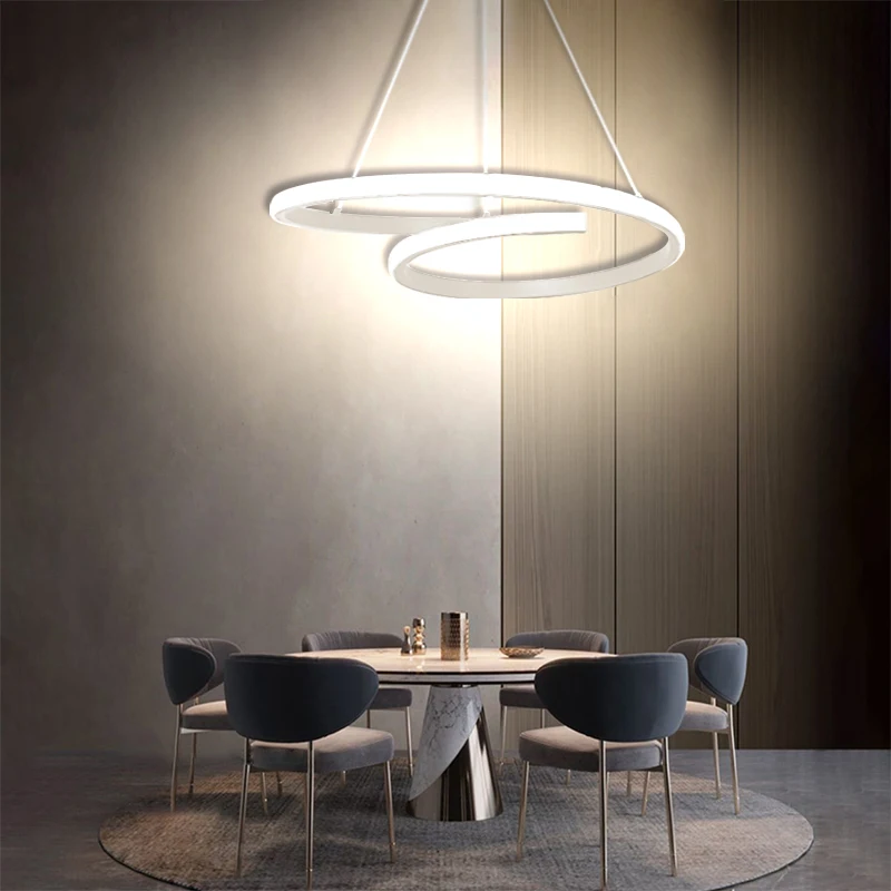 Imagem -02 - Modern Led Circle Pendant Light Iluminação da Sala de Estar Pendurado Luz Quarto e Sala de Estudo Home Decor Fixture 30 cm 60cm