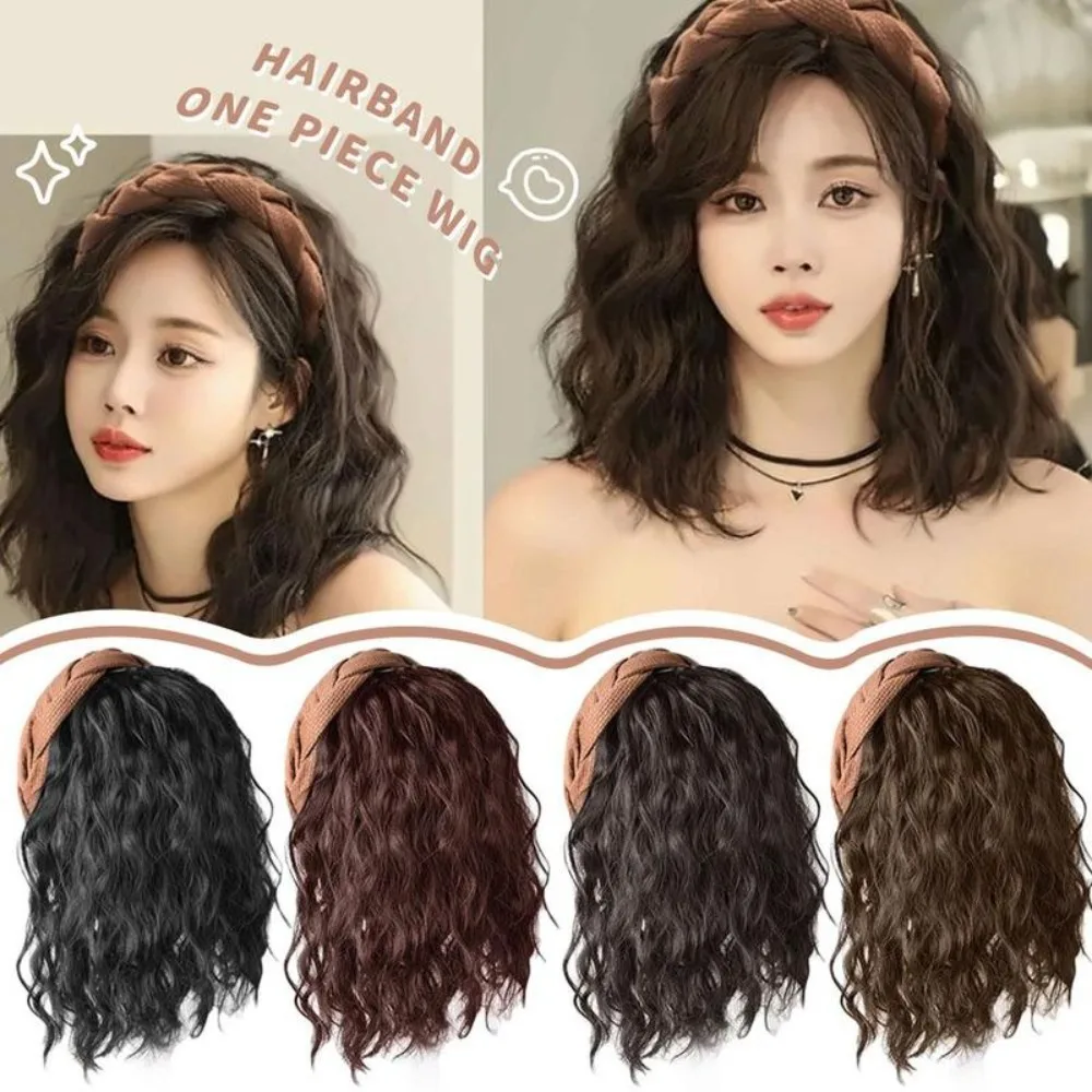 

Cute Long Wavy Curly Headband U-Shape Hair Extension Wig Clip Natural Hair Band Women