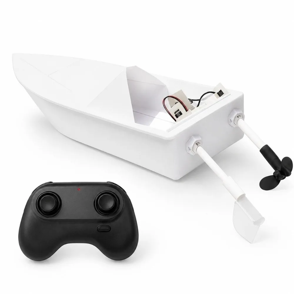 Dual Propulsion RC Paper Boat Modular Assembly Stable Play DIY Boat Kit Two-Paddle Motion Handmade Model Remote Control Boat