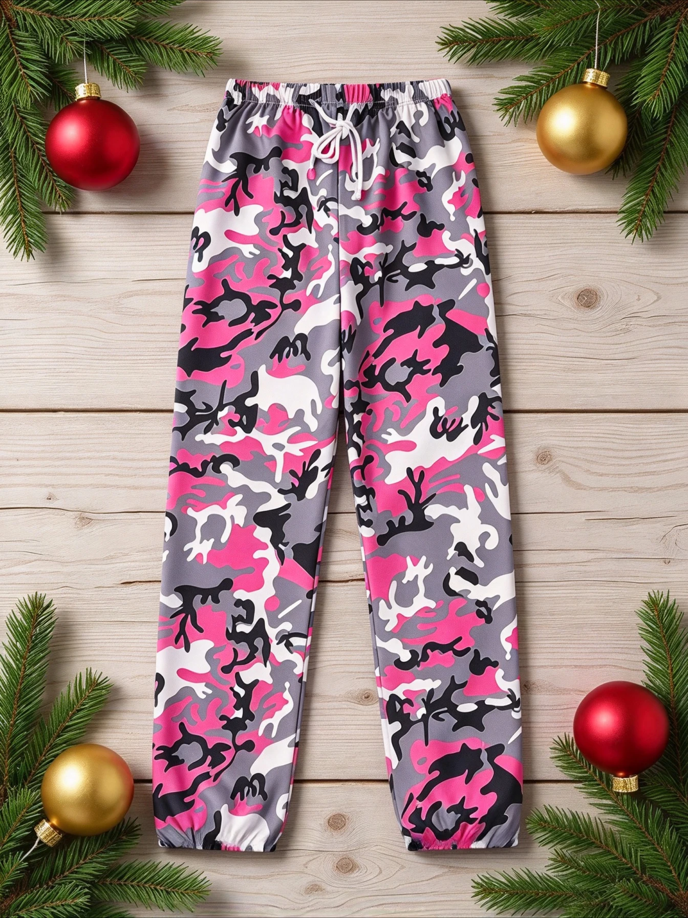Pink Camouflage Jogging Pants Elastic Drawstring Waistband Casual Pants 3D Printed Quick Drying Unisex Streetwear Sports Pants