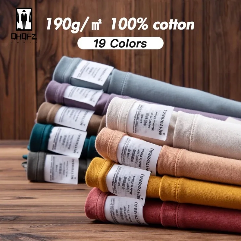 12 Color Oversized Heavyweight T Shirt for Men Summer Short Sleeve Tee 100% Cotton Plain Top Casual Men's Clothing