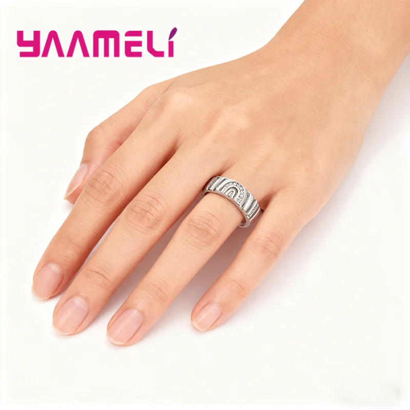 925 Sterling Silver Infinity Ring For Women Man Crystal AAAA Wedding Engagement Jewelry Punk Rock Fashion Finger Best Gift