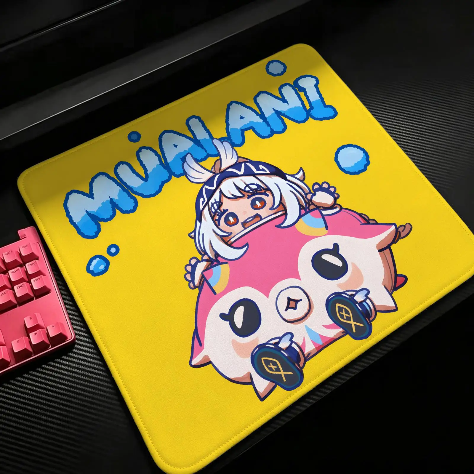 S/M/L Gaming Mat,Reinforced Stitched Edge,Genshin Impact MualaniPortable Non‑Slip Pad for Laptop Office & E‑Sports Game Play