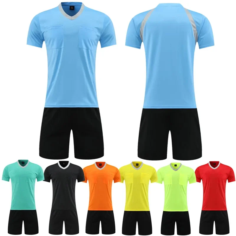 Customized Name Number Men Referee Uniforms Soccer Football Jerseys Shorts Shirts Suit Thailand Clothes Judge Sportswear