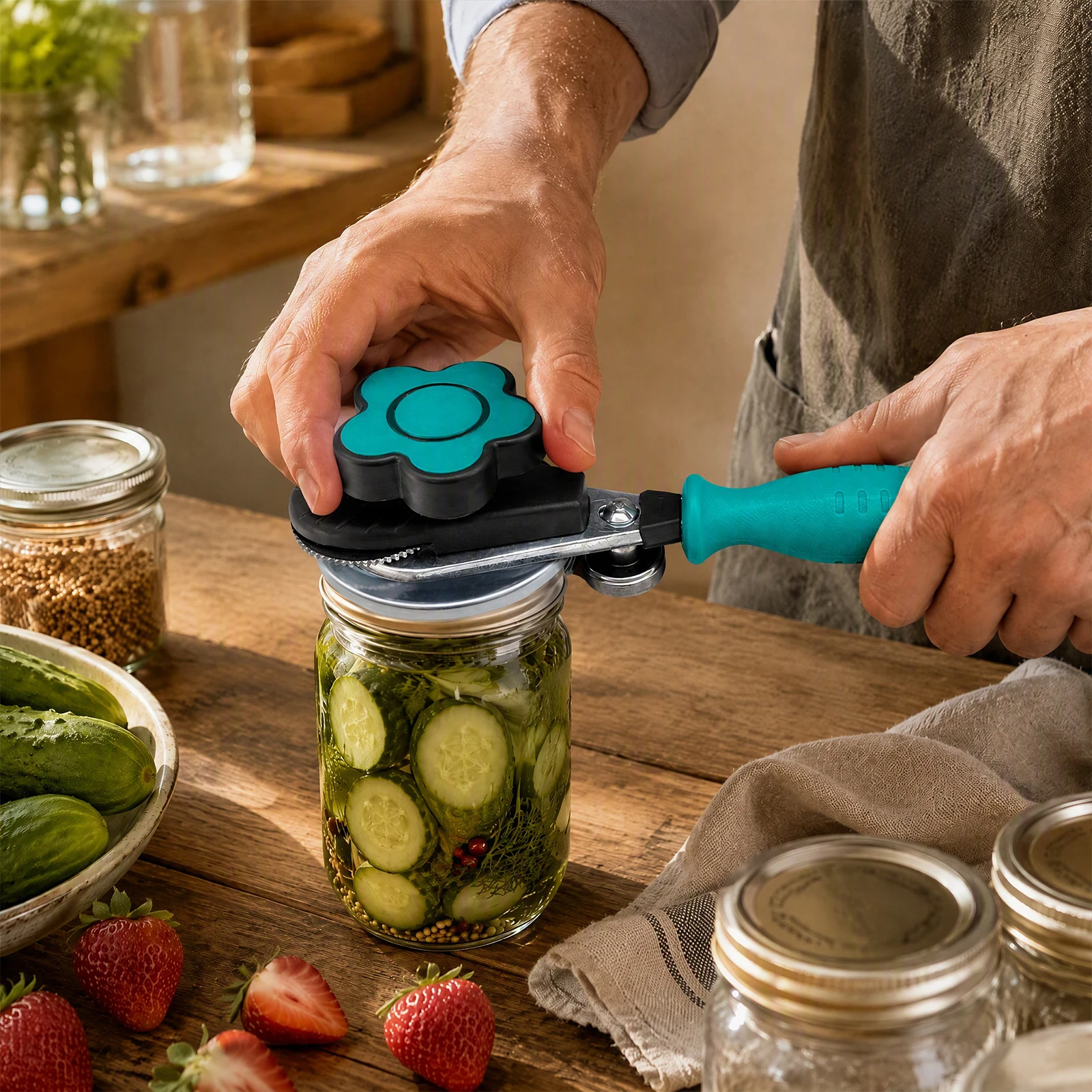 Tin Can Seaming Machine Manual Can Sealer Hand Operated Can Closing Tool Steel Bearing Non-slip Handle Kitchen Tool