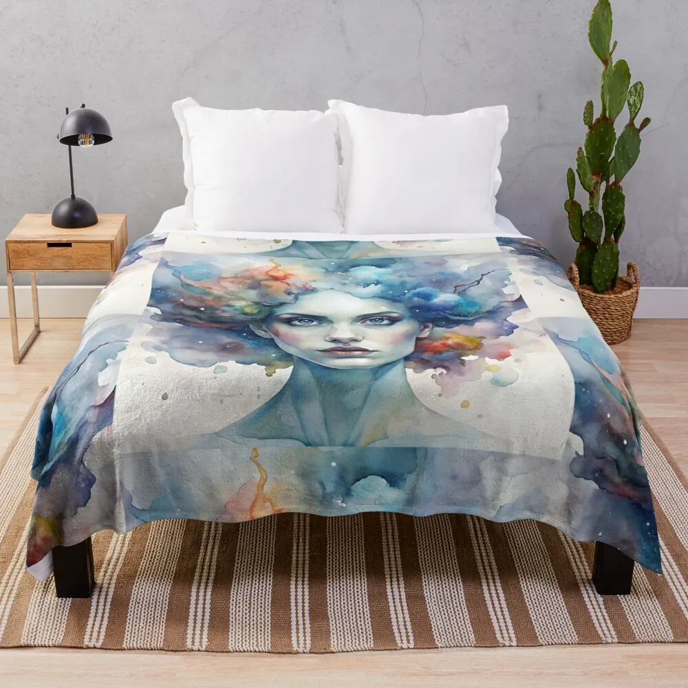 Mind Blowing Watercolor Design Throw Blanket Kid'S Decorative Beds Bed Blankets