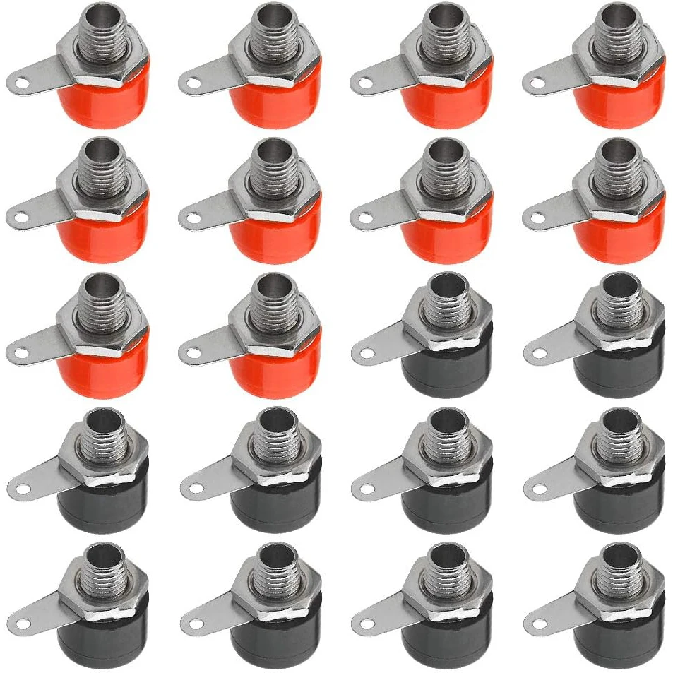 20 PCS 4mm Banana Female Socket Jack Mount Connectors for Banana Plugs Amplifier Terminal Binding Post