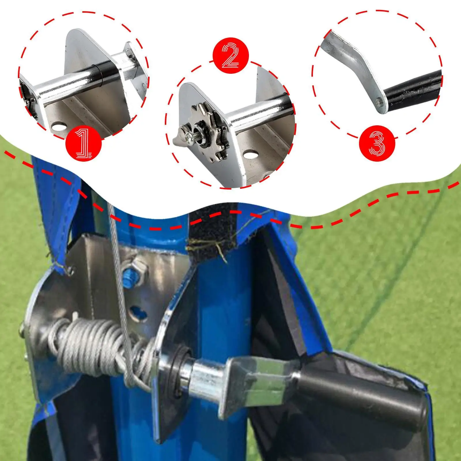 Sportnetz Spanner Spanngerät Zubehör Tennis Pole Net Spanner Handkurbel Drahtspanner für Outdoor Gym Hinterhof