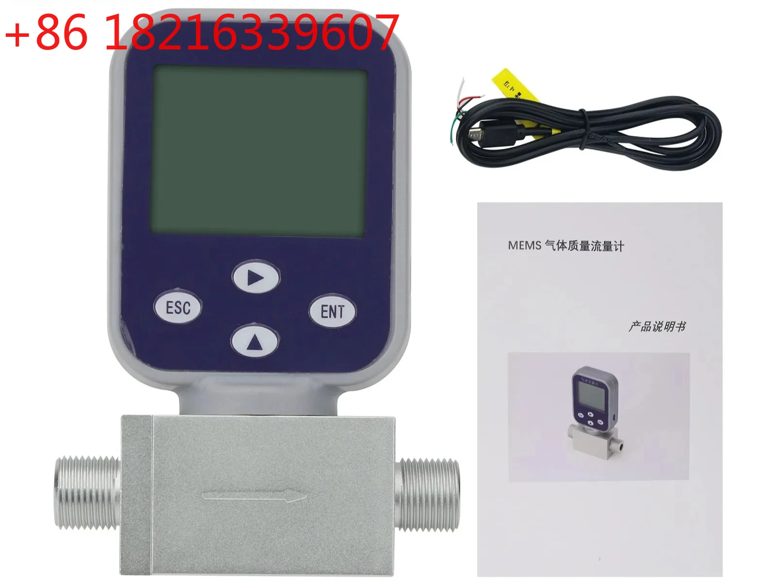 TAO  0-50L/min Hydrogen Gas Flow Meter Miniature Thermal Gas Flow Meter Mass Gas Flow Meter with RS485 Output