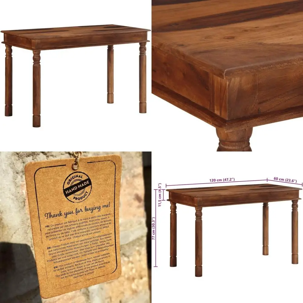 medium-sized durable acacia wood honey-toned dining table
