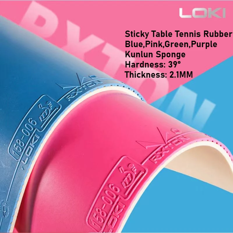 

LOKI RXTON 3 Sticky Table Tennis Rubber Pimples in with 2.1mm Sponge Hardness 39° Colored Ping Pong Rubber for High Speed & Spin