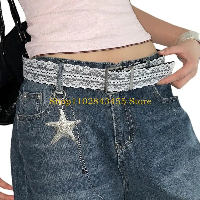 49MC حزام خصر من الدانتيل قابل للتعديل لملابس الأمومة، مادة البولي يوريثان المرنة الناعمة