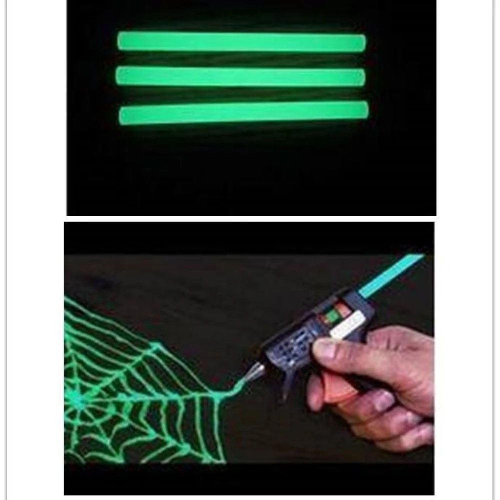 15Pcs Luminous Hot Melt Glue Stick Night Club Decoration Night Fishing Hook Manual Halloween DIY Electrothermal Adhesive
