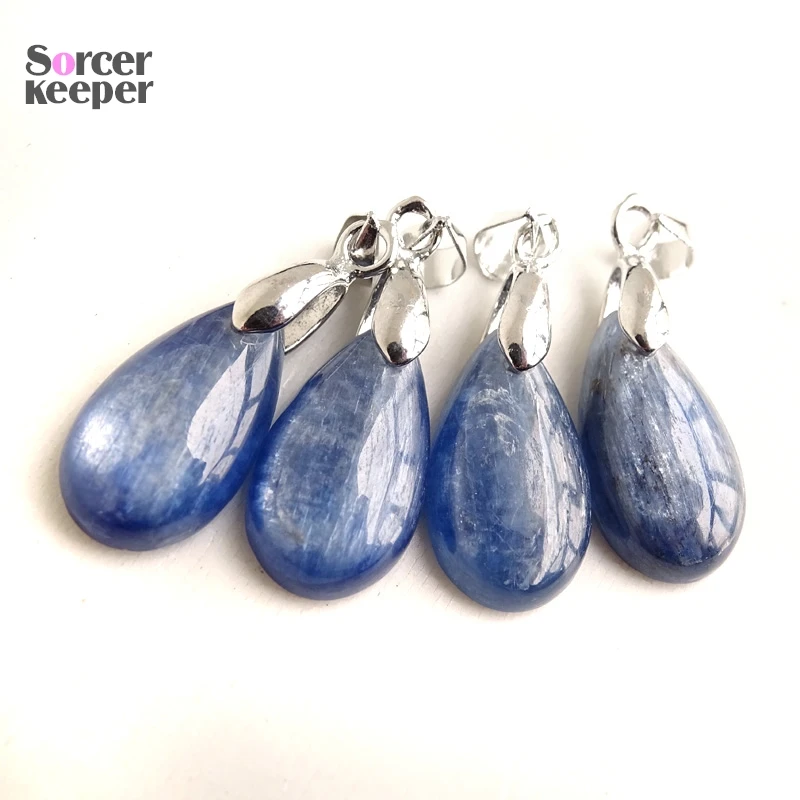 1Pcs Genuine Natural Kyanite Gems Stone Fashion Ladies Crystal Pendant for DIY Making Charm Necklace Jewelry Accessories BO672