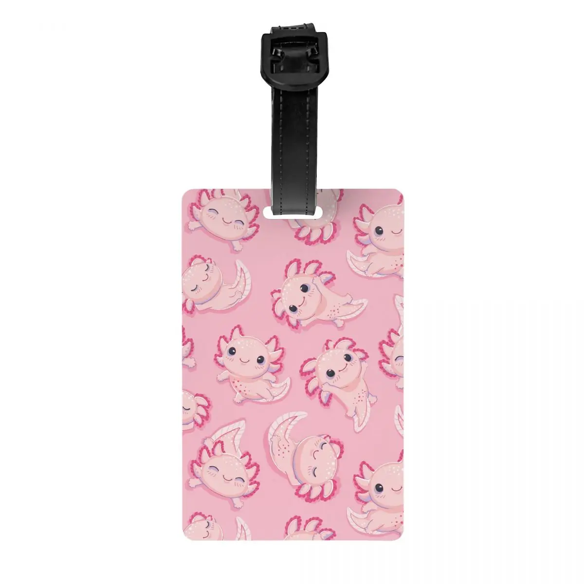 

Custom Cute Salamander Animal Axolotls Luggage Tag for Suitcases Fashion Baggage Tags Privacy Cover Name ID Card