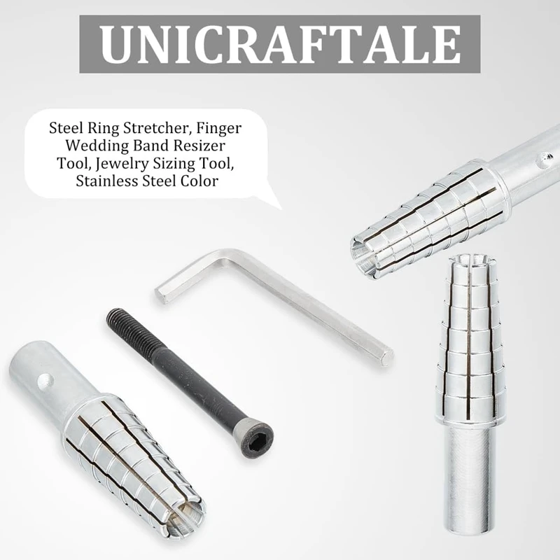 1 Set Expansion Ring Mandrel with Hexagonal Internal Wrench for Lathe Heavy Duty Ring Shaping Tool for Ring Turning 7-14-A51M