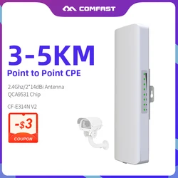 COMFAST CF-E314NV2 300Mbps 2,4 GHz Mini puente AP inalámbrico para exteriores WIFI CPE punto de acceso Dual 2*14dBi antena WI-FI Nanostation