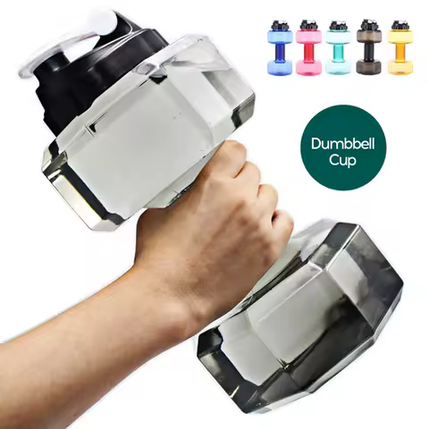 2.6L Water Filled Dumbbell/Large Capacity Fitness and Yoga Flushing Dumbbell Kettle, Portable Dumbbell Outdoor Sports and Fitn