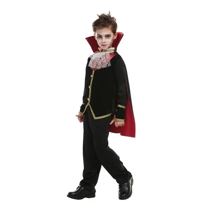 Umorden-Costume de Vampire Gothique Effrayant pour Garçons, Cosplay pour Enfants, ixd'Halloween, Masade Tim Mardi Gras, Robe de Barrage B-0153