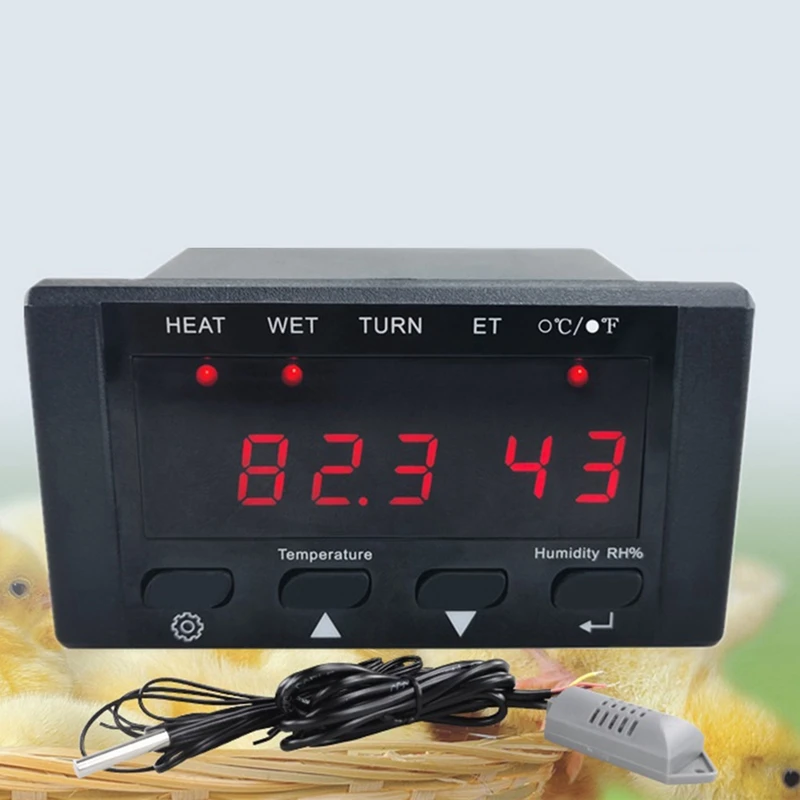 Controlador de microordenador con pantalla Digital electrónica, termostato automático, medidor de temperatura y humedad, piezas de repuesto de incubadora