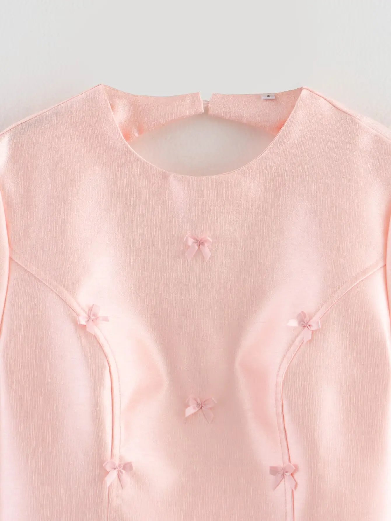 Zevity Donna Sexy Backless Zipper Manica corta Abito da ballo Abito femminile Chic Piccolo fiocco Appliques Slim Marca Abiti da festa DS2607