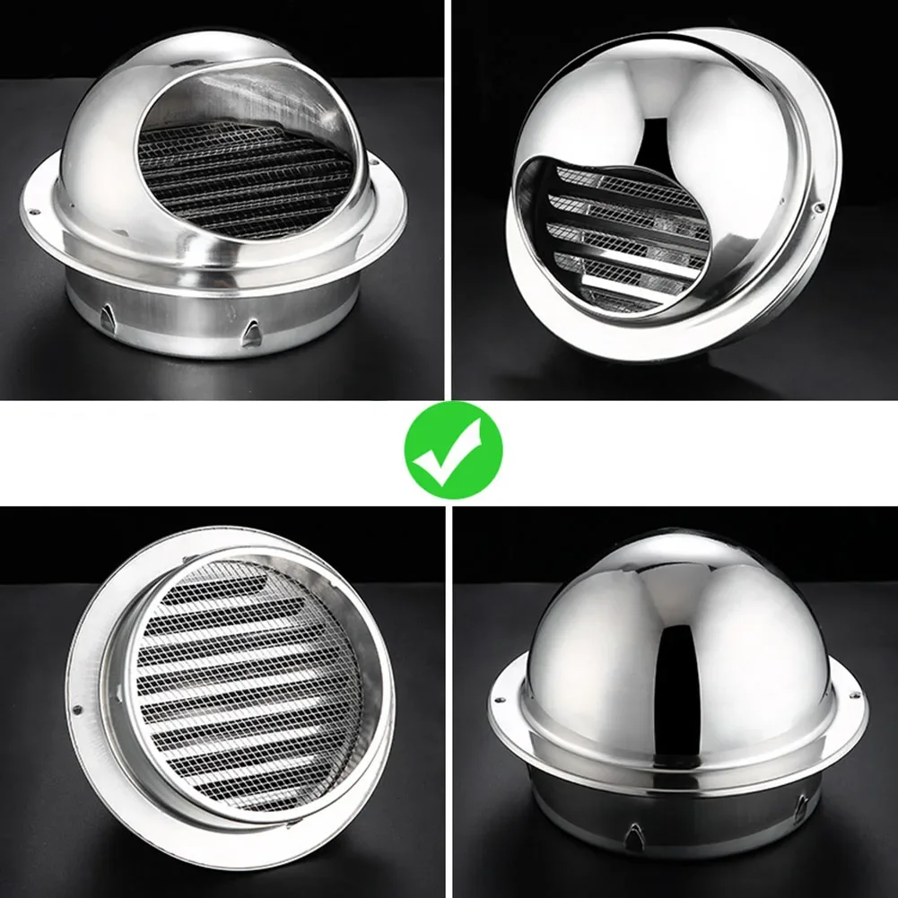 Stainless Steel Air Vent Cap Ducting Ventilation Wall Ceiling Exhaust Grille Cover Heating Cooling Fresh Air Vents Outlet Cap