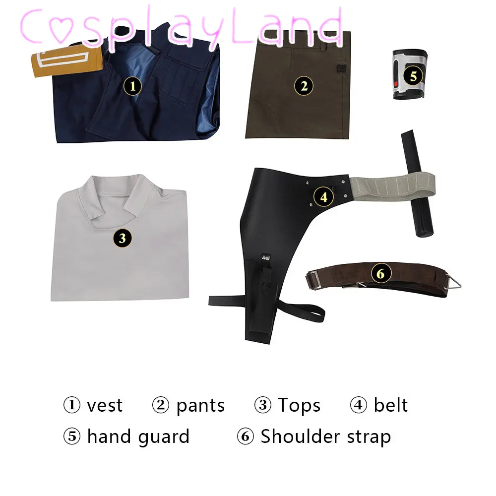 Survivor Cal Kestis Cosplay Costume Halloween Jedi Knight Complete Outfit with Boots Belt Accessories Carnival Men Suit