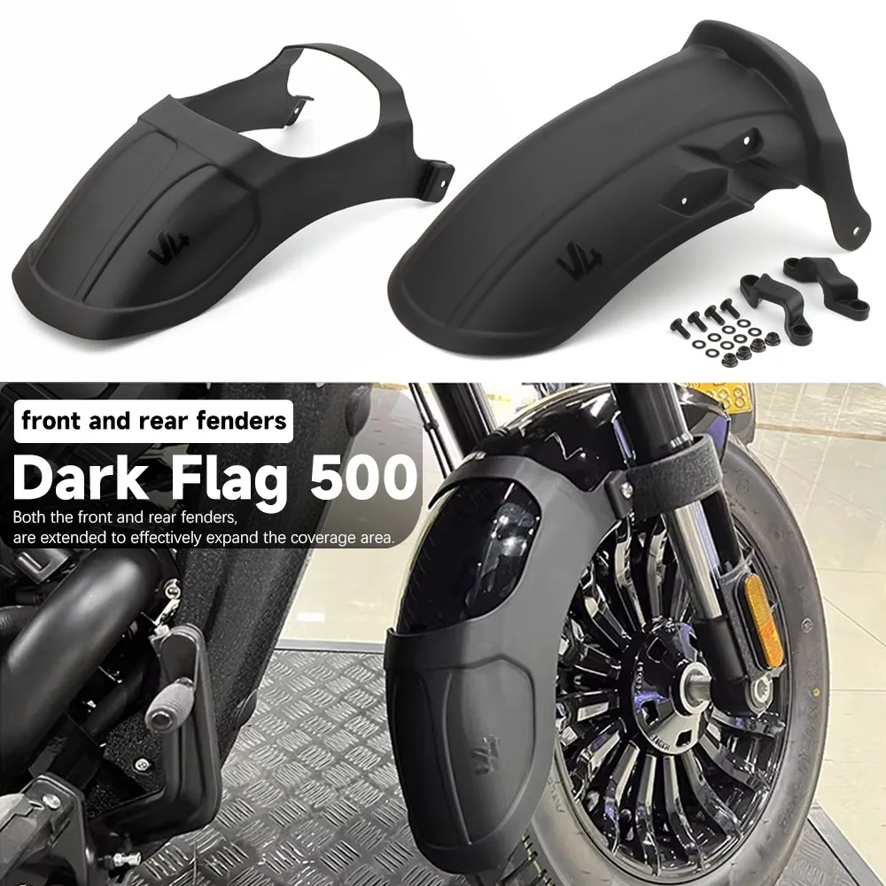 front and rear fenders are lengthened and widened Mudguard Splash Guard For Benda Dark Flag 500 Darkflag 500 V4 Black Flag 500