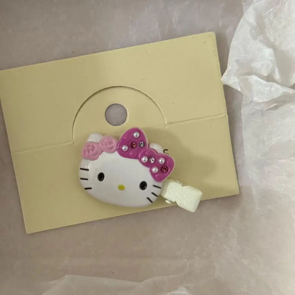 Sanrio Hello Kitty Haarspeldjes Glanzend Roze Kristal My Melody Kuromi Vrouwen Haren Accessoires Zoete Meisjes Hoofdtooi Pony Clip Gift