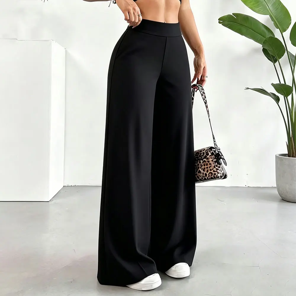 Leggings décontractés à jambe droite pour femme, taille haute, effet push-up, pantalon large, doux et extensible, pour le fitness, le yoga, les activités sportives et le quotidien
