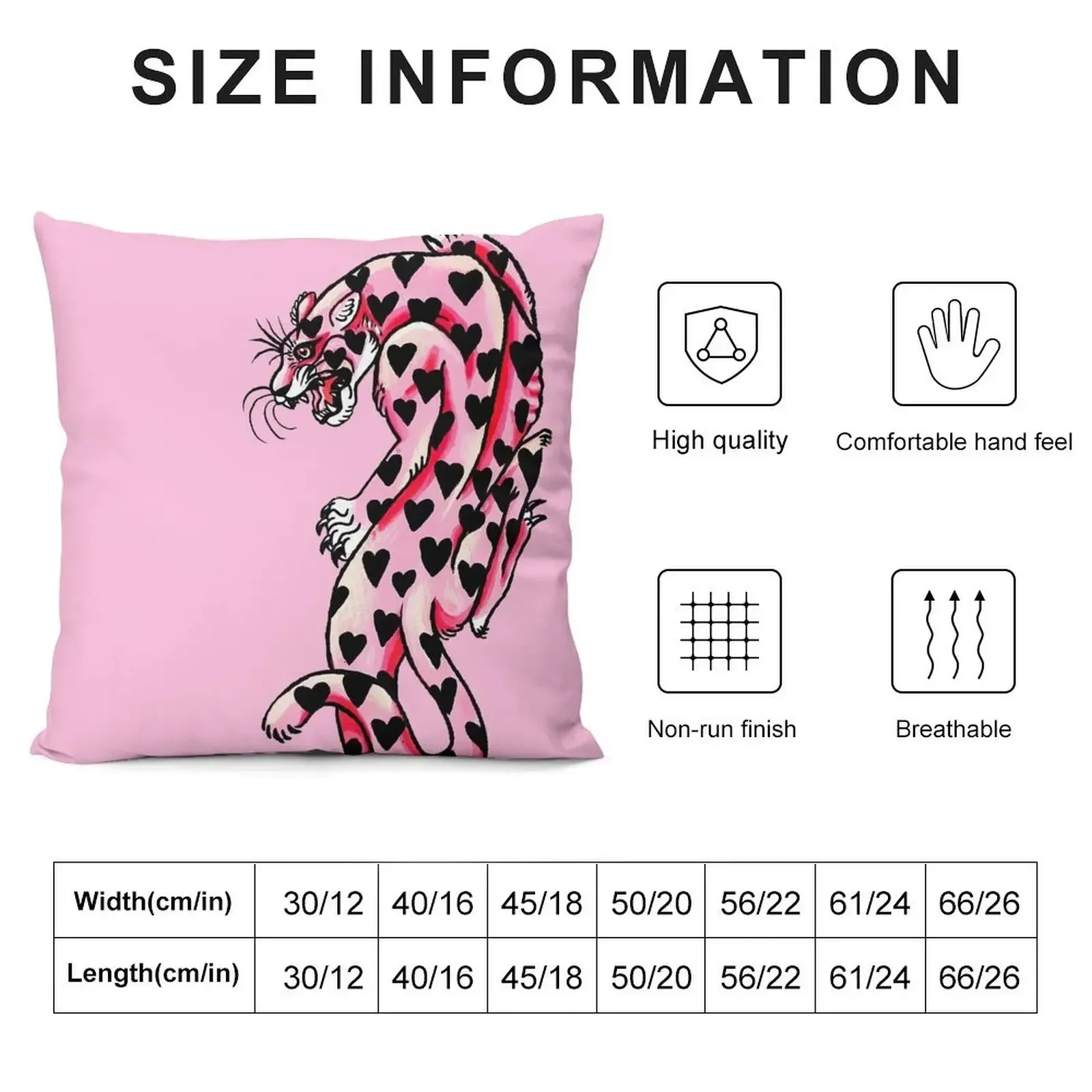 The Pinkie Heart Panther Throw Pillow Ornamental Pillow Sofa Decorative Covers pillow