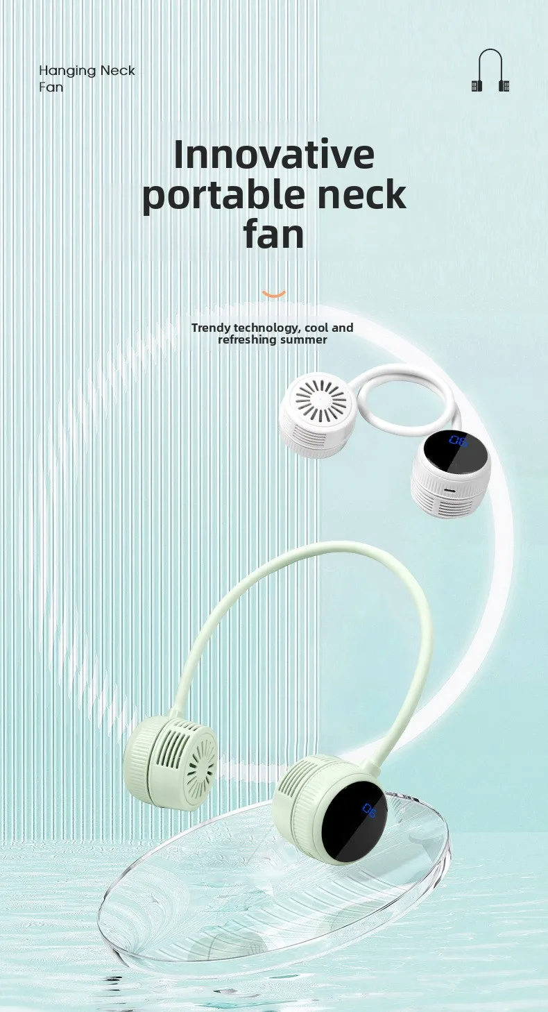 New Hanging Neck Fan Portable Cooling Fan Air Cooler Usb Leafless Bladeless Neckband Mini Rechargeable Electric Fans
