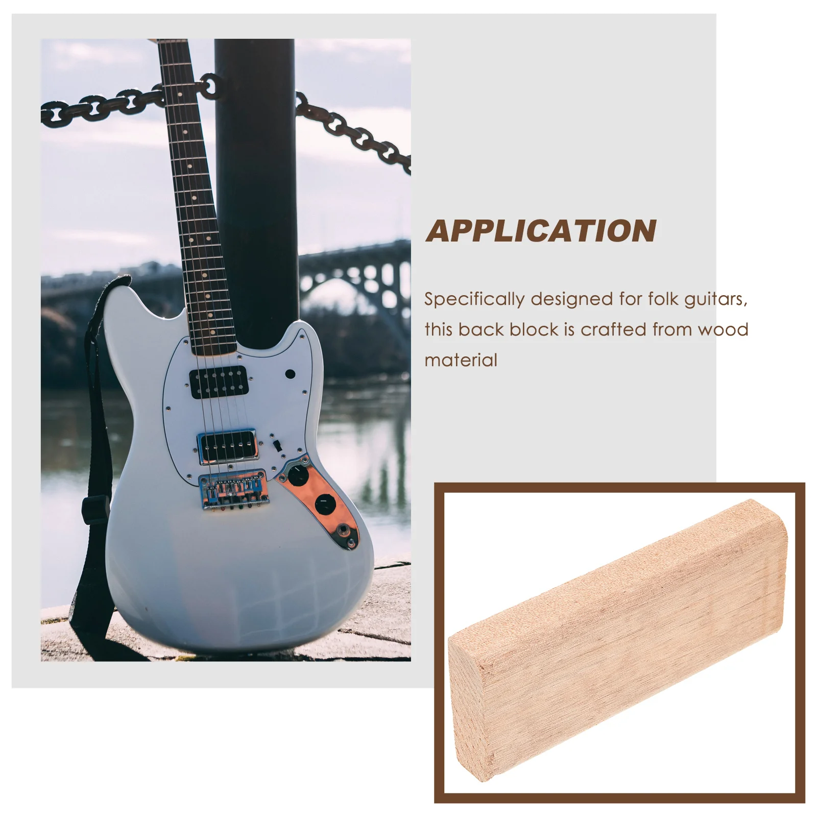 

Guitar Backrest Block Acoustic Accessories for Beginners Parts and Wood Blocks Musical Instrument Accessory Tailpiece Classical