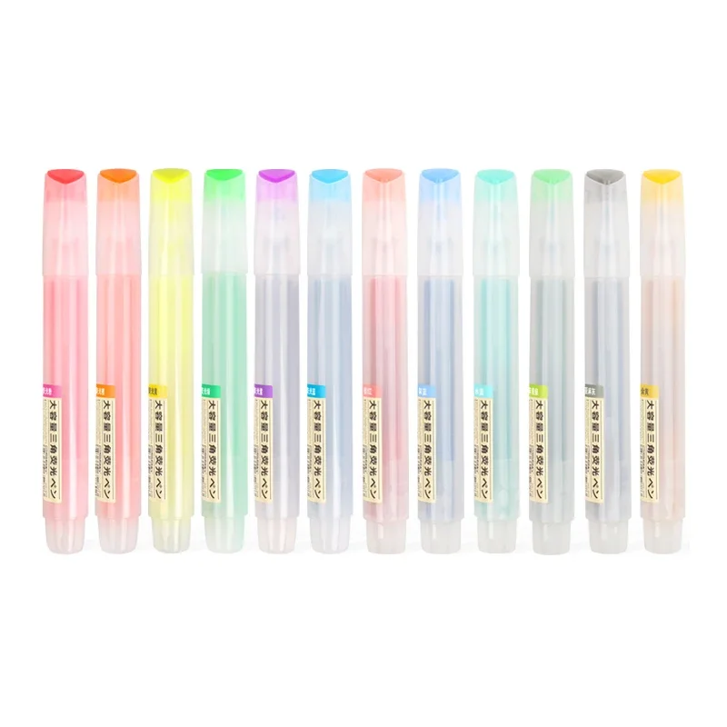 Triangle Large Capacity Ink Highlighter Marker Pen Candy Color Neon Pastel Highlighters for Student Marking/Drawing/Doodling