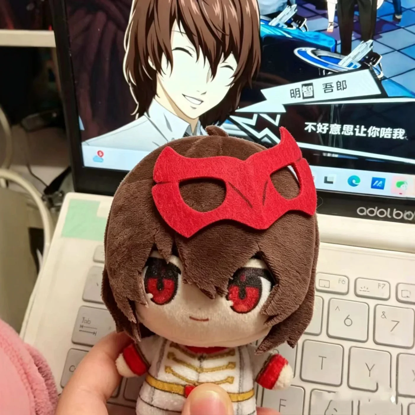 12cm Akechi Goro Amamiya Ren Plushie Stuffed Toys CROW Plush Toys Dolls Pendants Keychain Fans Birthday Xmas Gifts