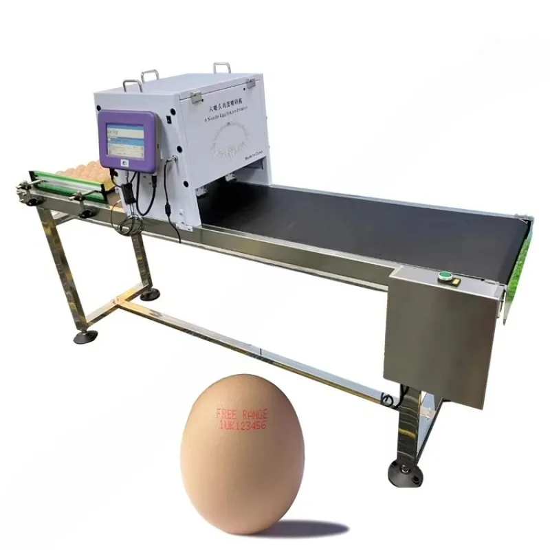 Customized 6 Nozzle Continuous Egg Inkjet Printer Automatic Egg Production Line Date Batch Marking Machine