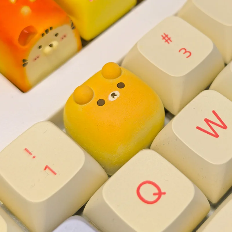 

Cute Yellow Bear Key Caps Resin Artisan Keyboard Caps MX Switch Custom Keycaps for Mechanical Keyboard Accessories Kawaii Keycap