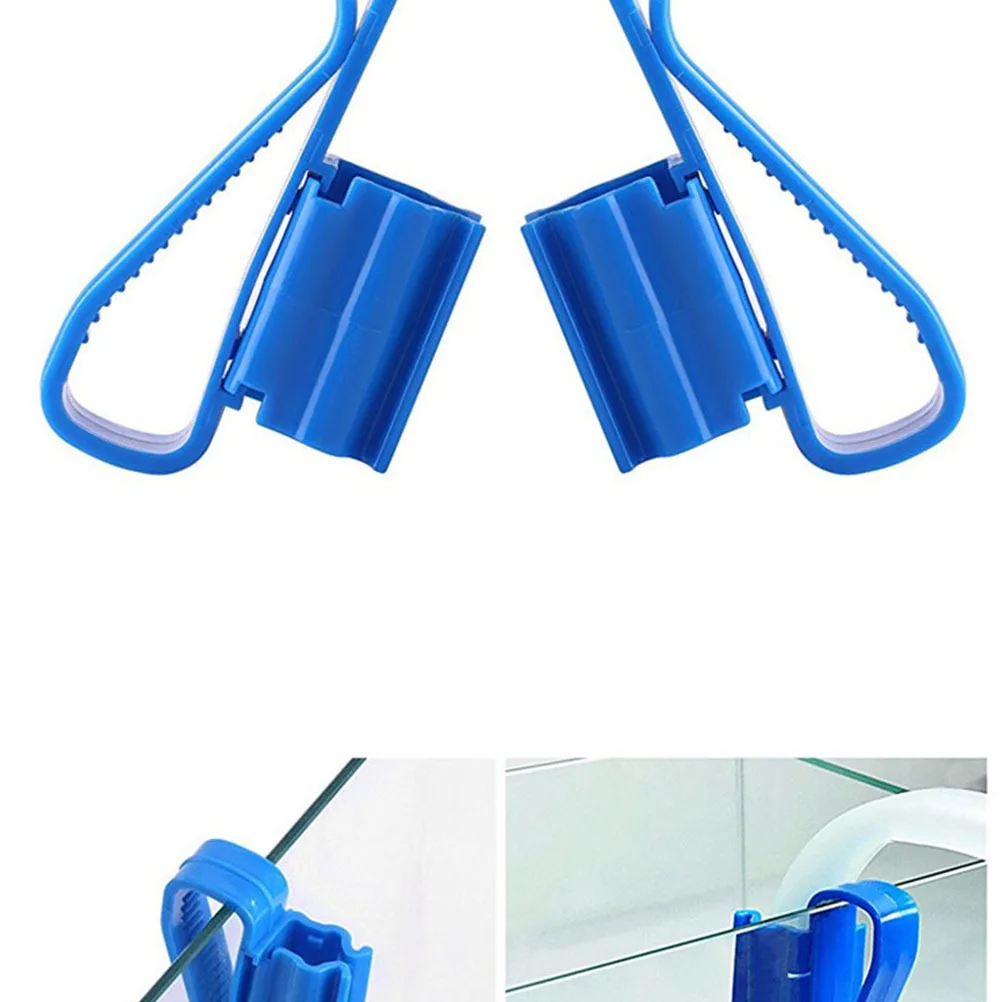 

2Pcs Aquarium Filtration Hose Clip Blue Sturdy Multiuse Filter Mount Tube for Fish Tank Clean Pump Fixing Clamp Easy Attach